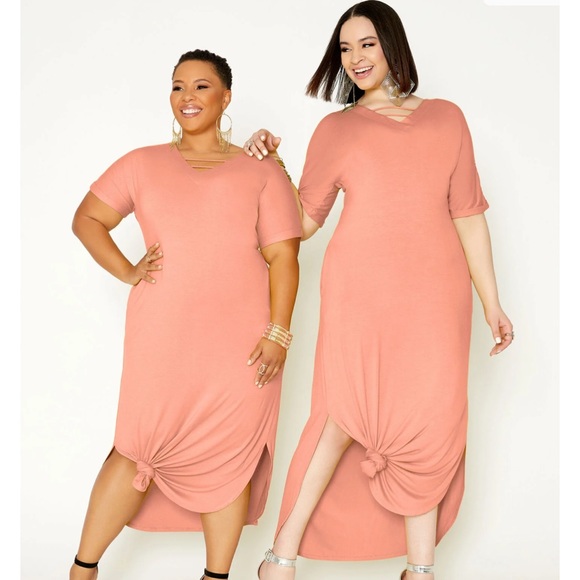 NWOT. Maxi Dress in Orange - Picture 3 of 3